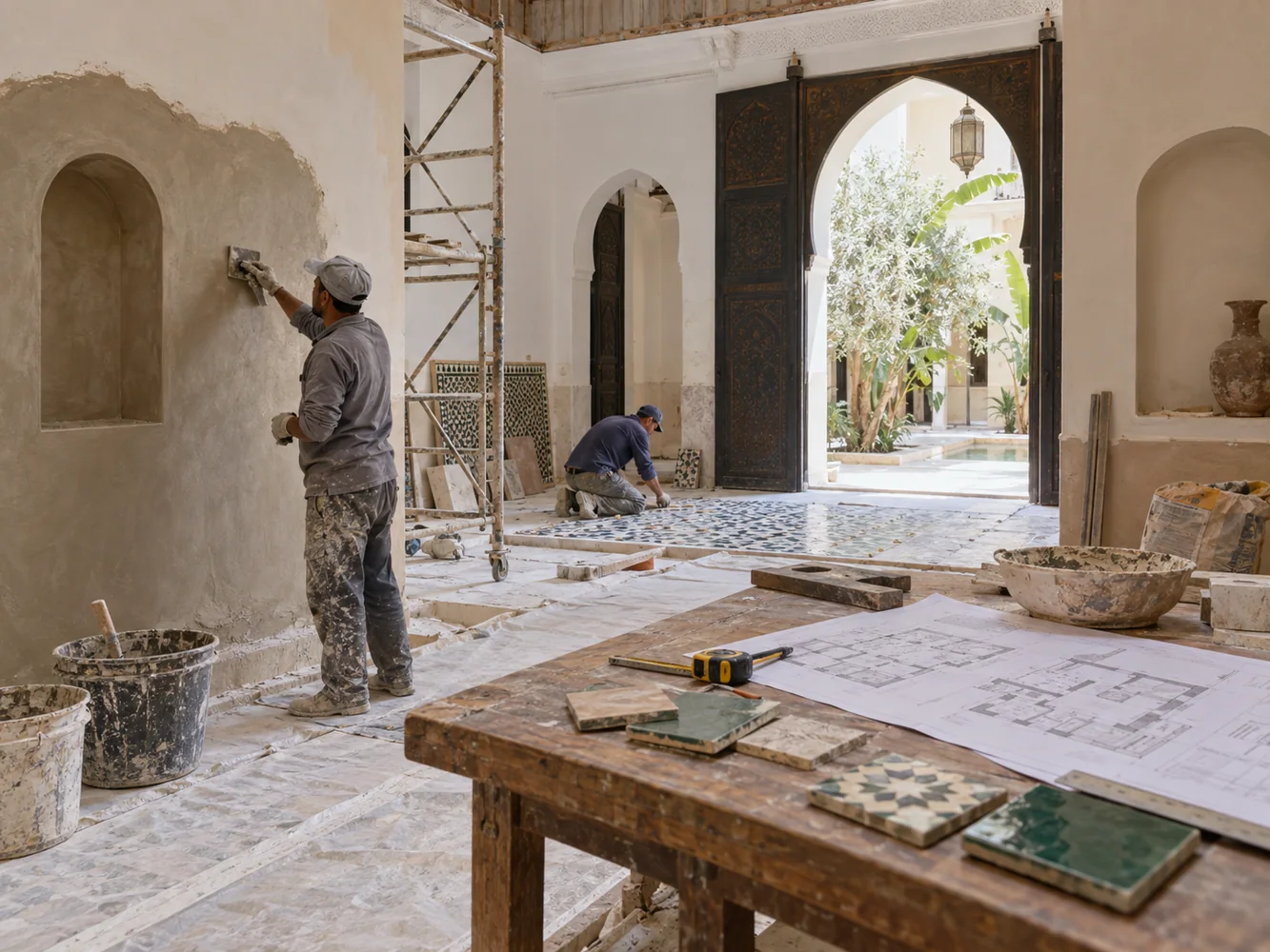 Chantier de rénovation d’un bien marocain
