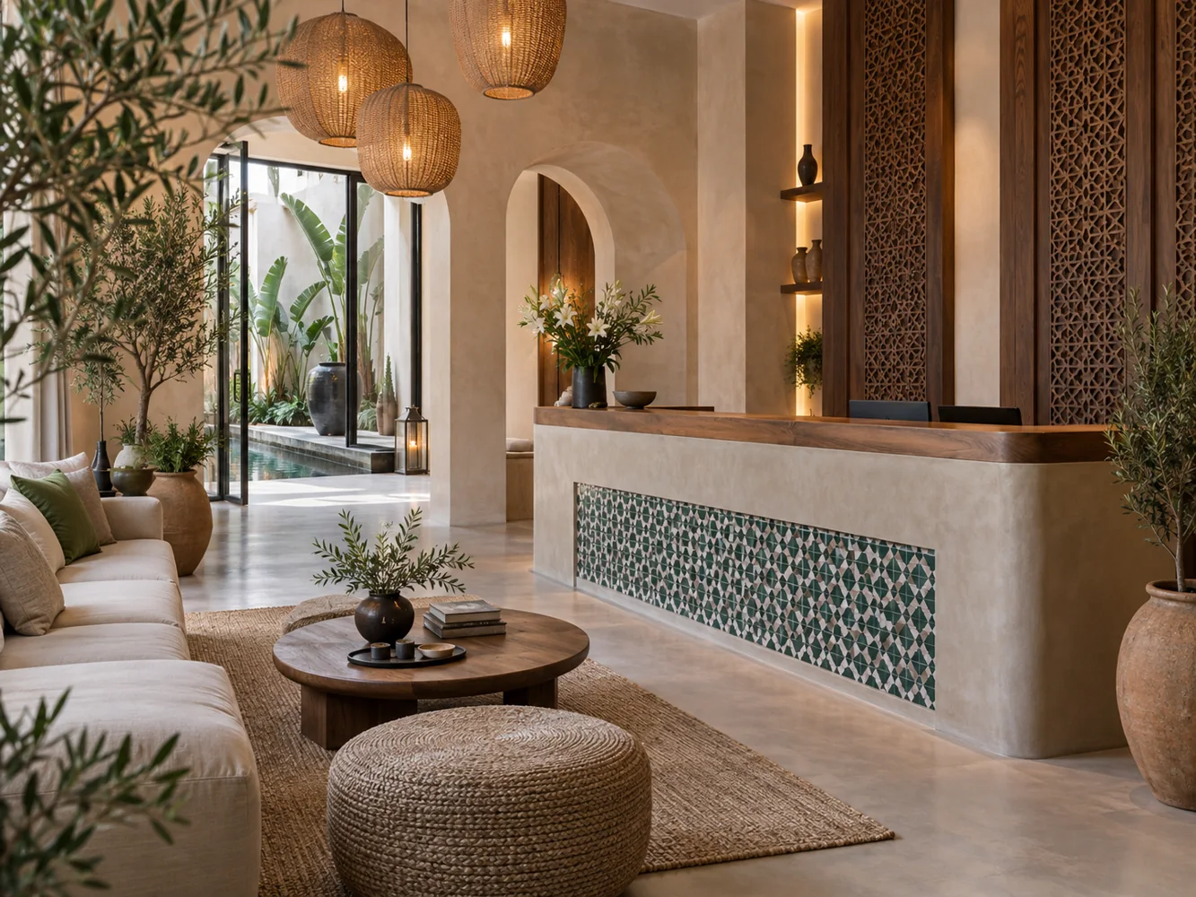 Espace professionnel contemporain d’inspiration marocaine