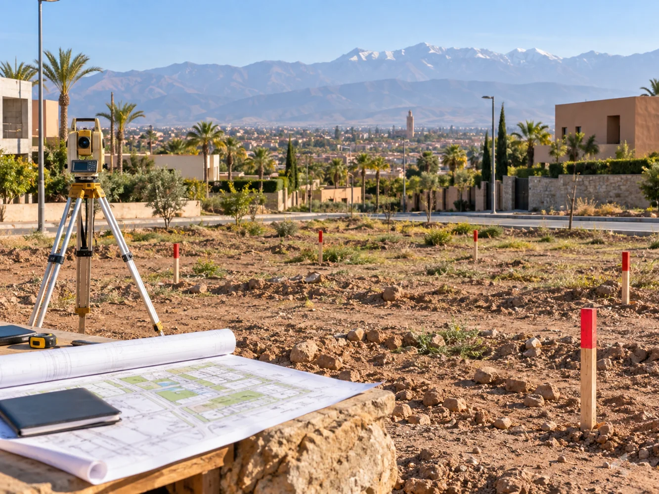 Terrain étudié pour un investissement immobilier au Maroc